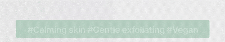 calming skin, gentle exfoliating, vegan