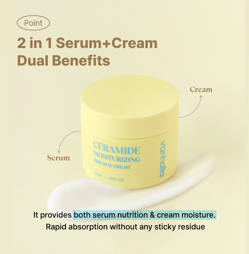 Vanhalla Ceramide Serum in Cream: rich and gentle vegan cream texture