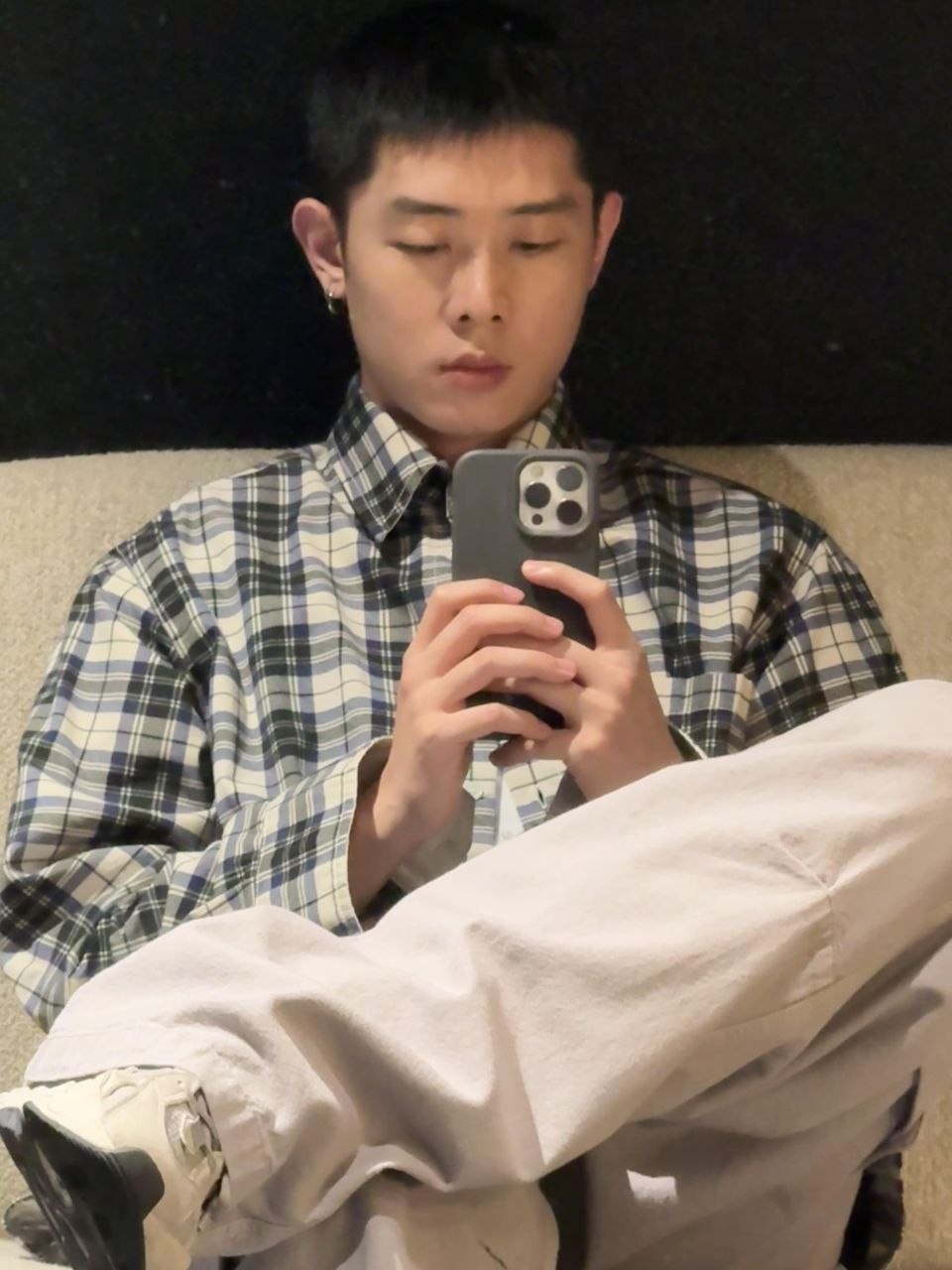 메종마르지엘라 26 리버시블 체크 셔츠