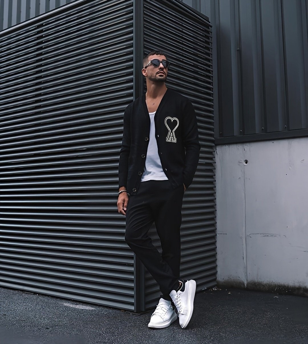 [단순반품ok] 아미 빅로고 모직 가디건