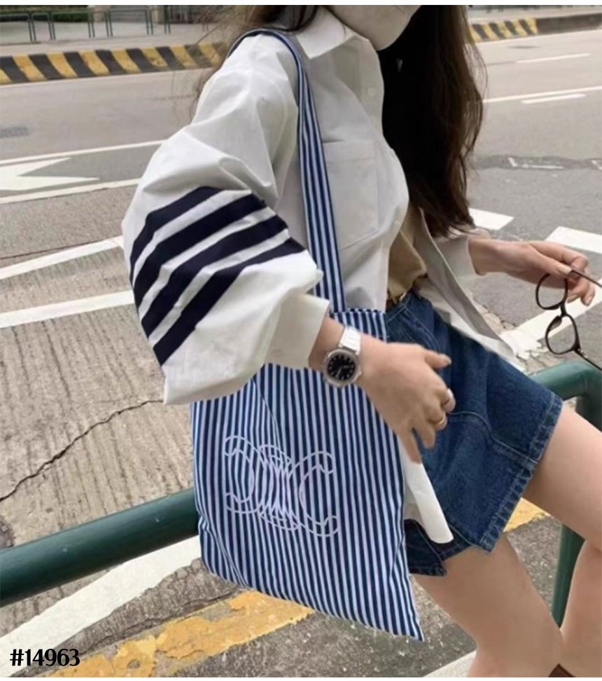 [단순반품ok] C 트리오페 스트라이프 캔버스 백