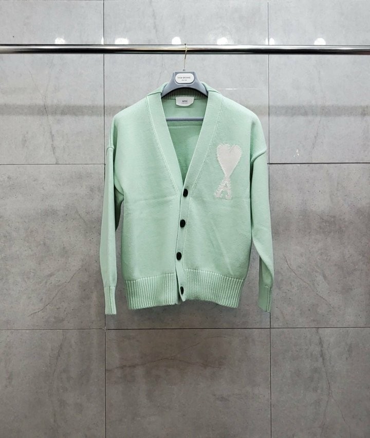 아미 빅하트 로고 코튼가디건 2color