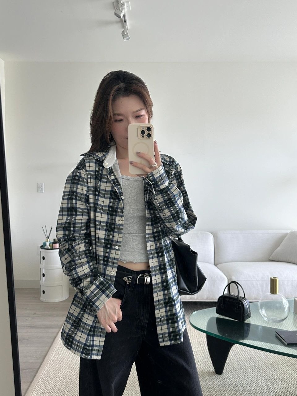 메종마르지엘라 26 리버시블 체크 셔츠
