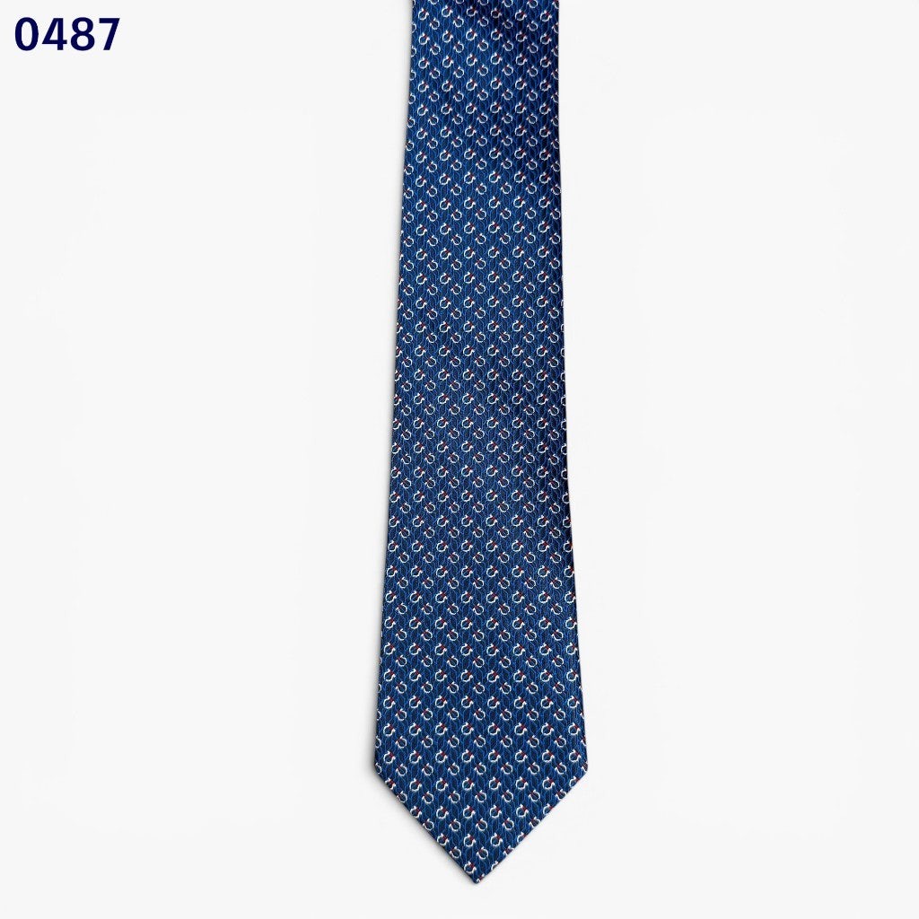 페레가모 로고 패턴 넥타이