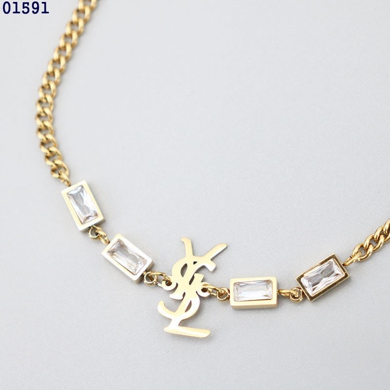 생로랑 YSL 크리스탈 골드 팔찌