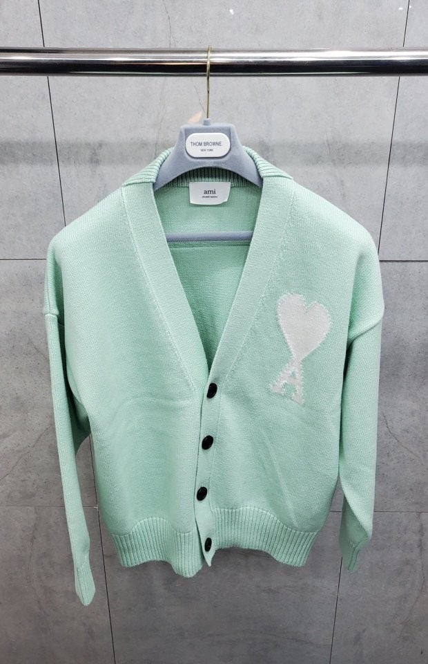 아미 빅하트 로고 코튼가디건 2color