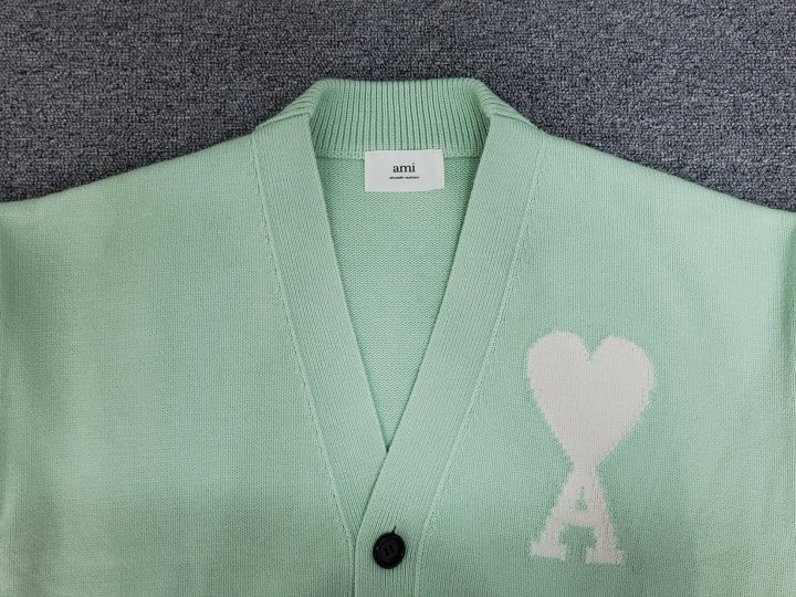 아미 빅하트 로고 코튼가디건 2color