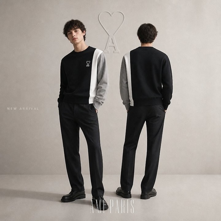 아미 엣지 배색 니트 3color