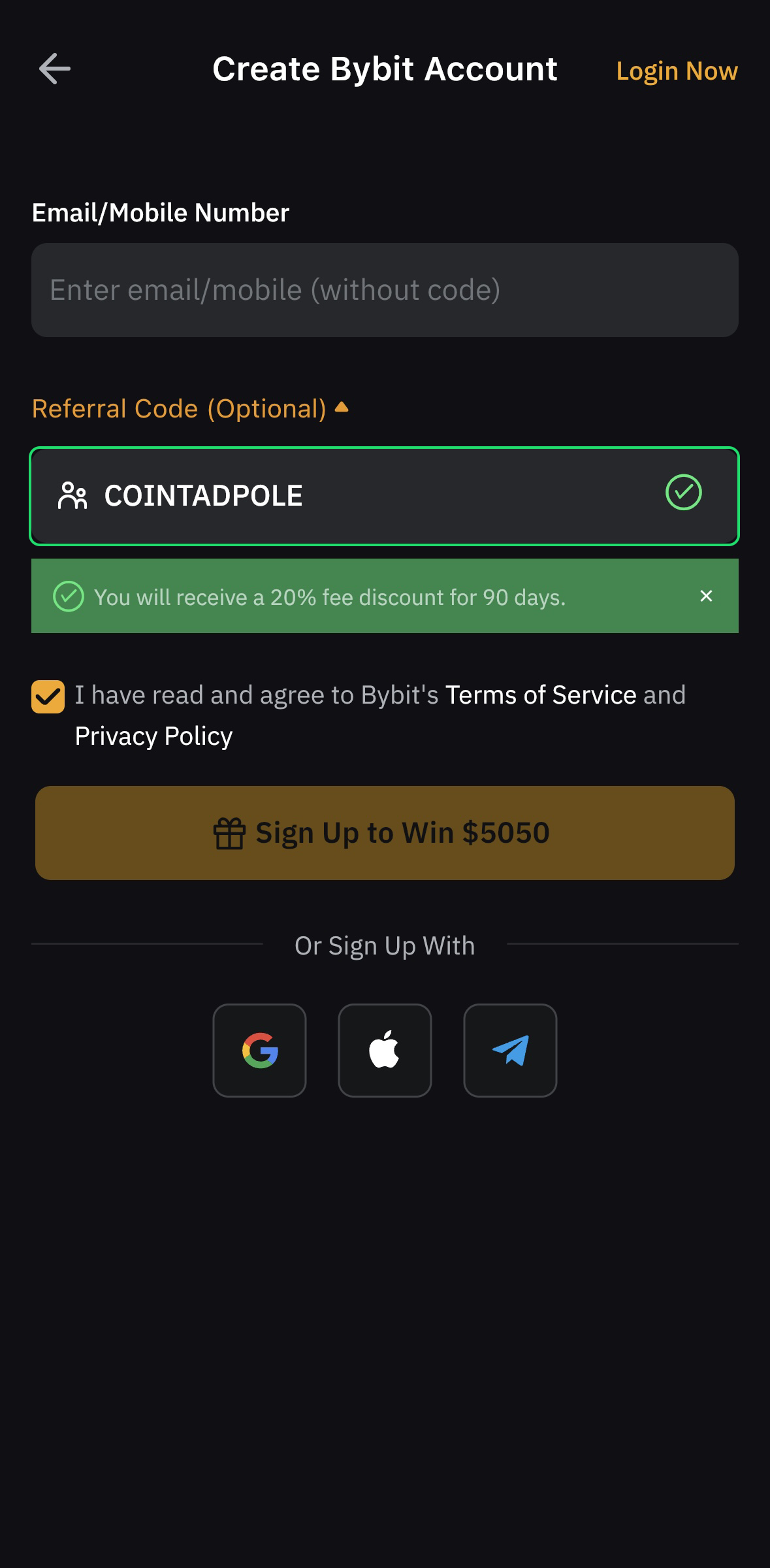 BYBIT 모바일 화면