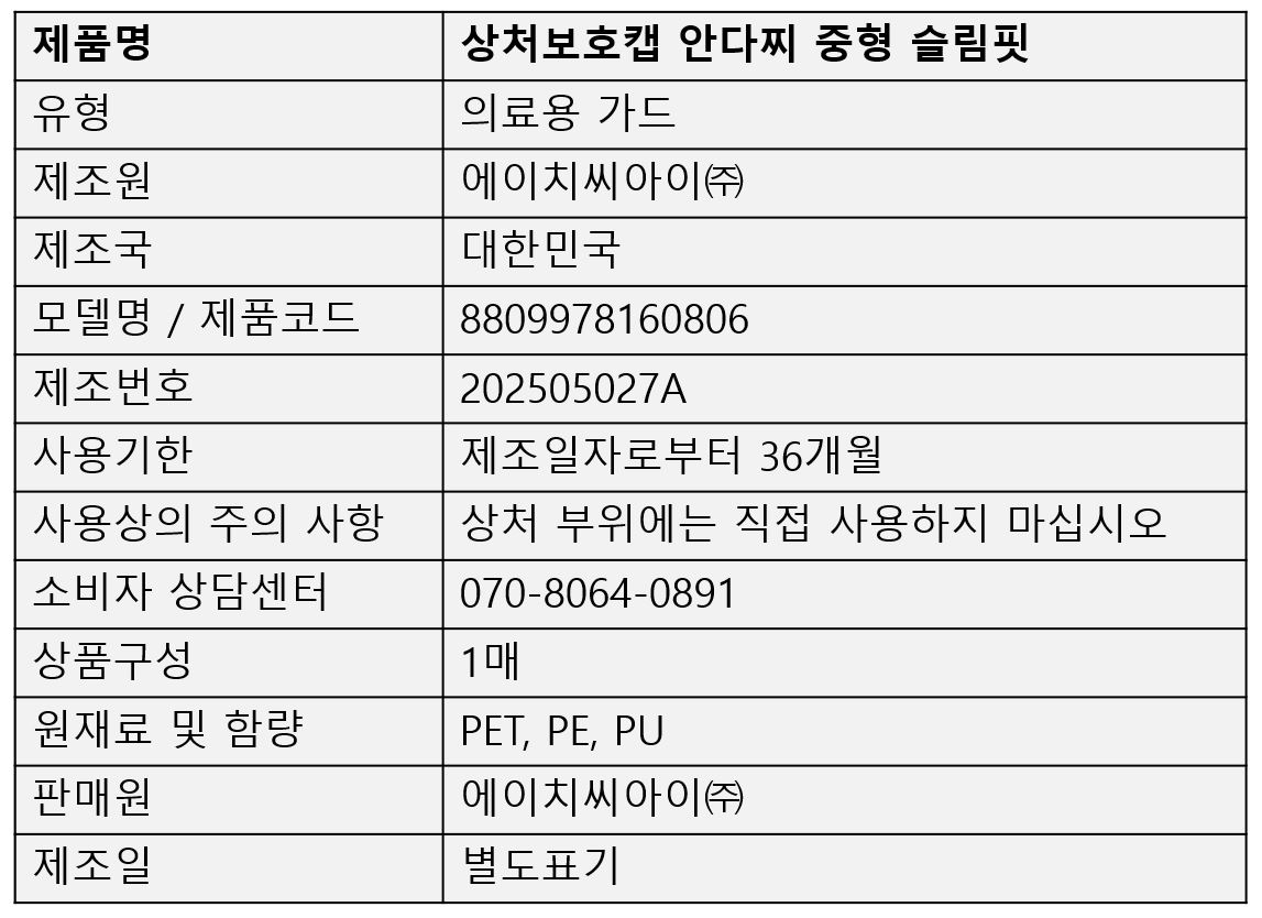 안다찌 상처보호캡 소독용 중형 슬림핏 (1매입)