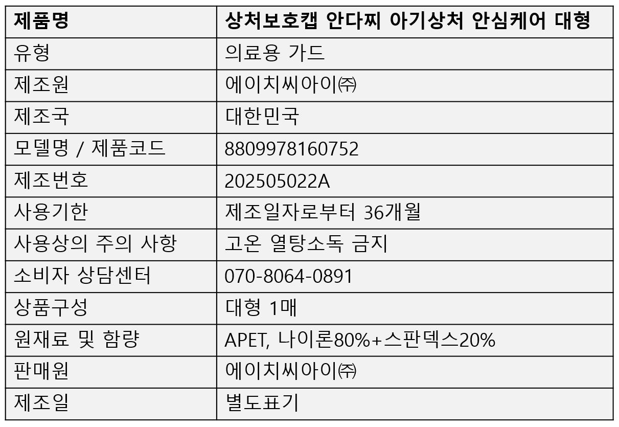 안다찌 아기상처 안심케어 (벨크로형) 신생아용
