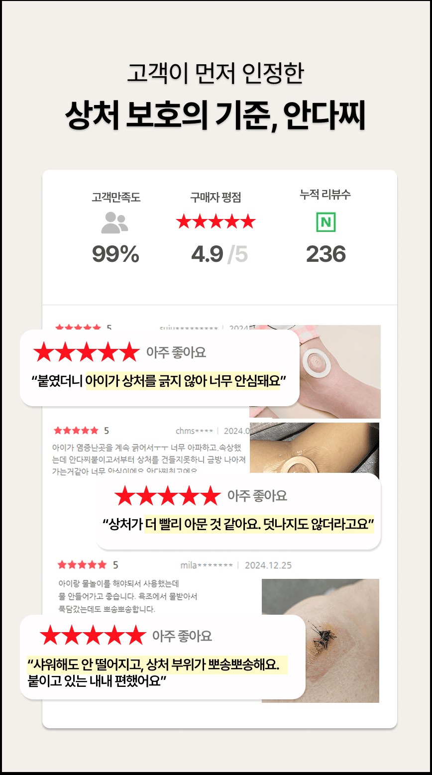 안다찌 사용자 후기 요약 평점 4.9, 리뷰 236건