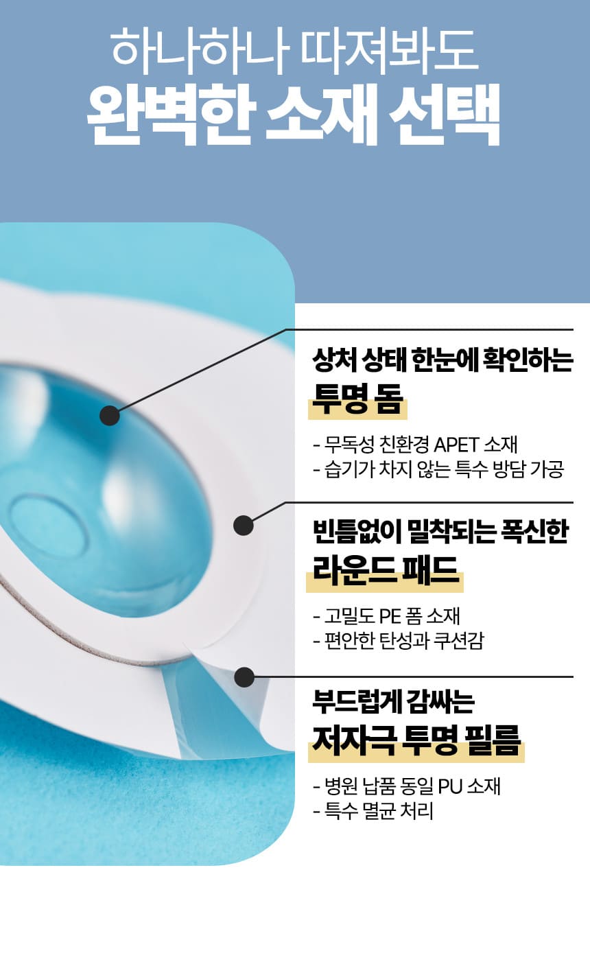 안다찌 구성소재 APET, PE폼, PU필름 설명 이미지