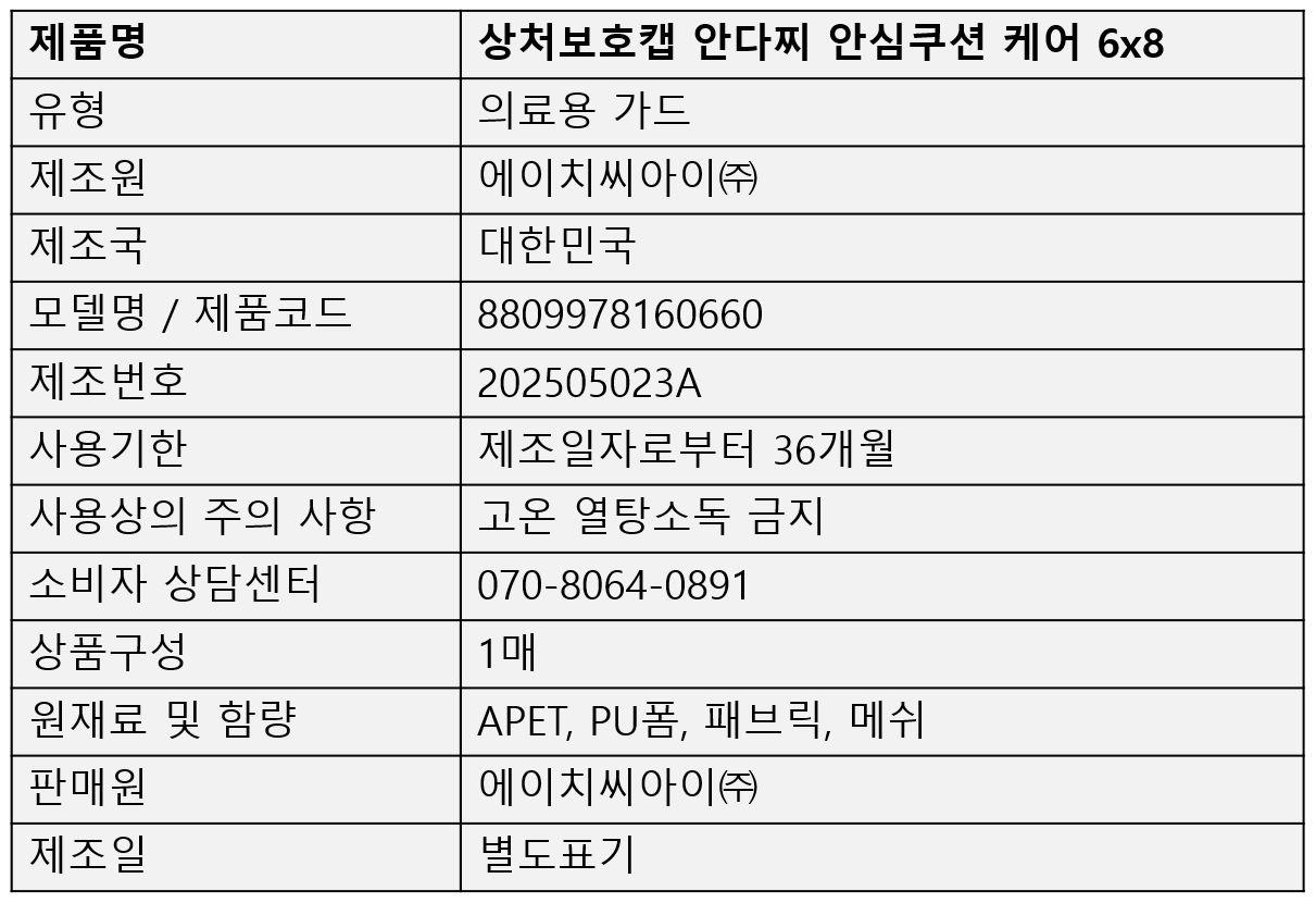 안다찌 안심쿠션 (욕창용) 케어