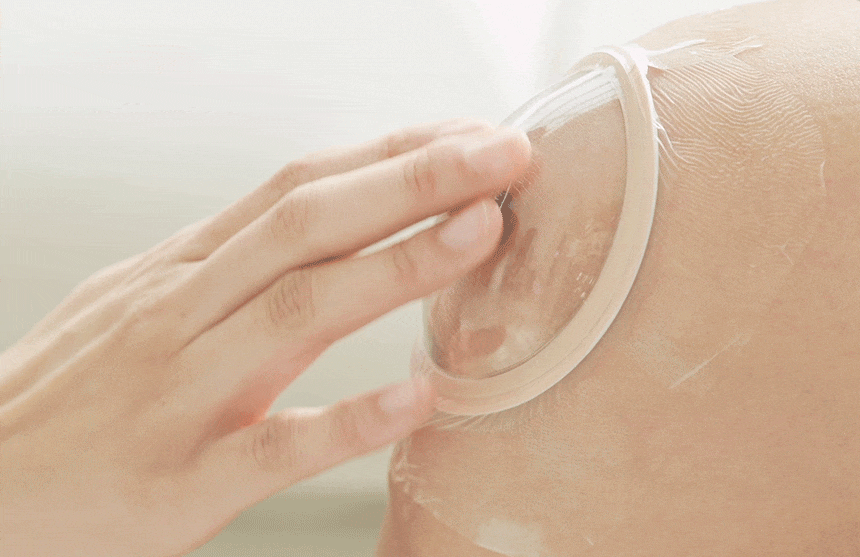 무릎 상처에 닿지 않는 3D 돔 보호캡 착용 GIF