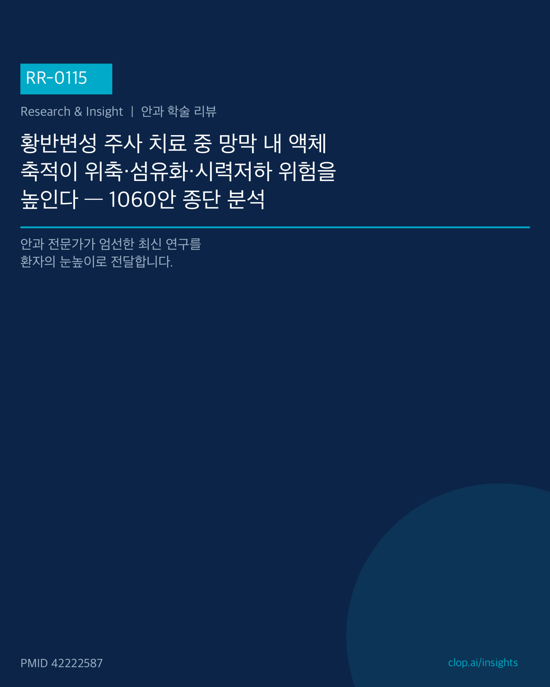 OCT 단면에서 망막내액과 색소상피박리가 표시된 황반변성 안저 모식도