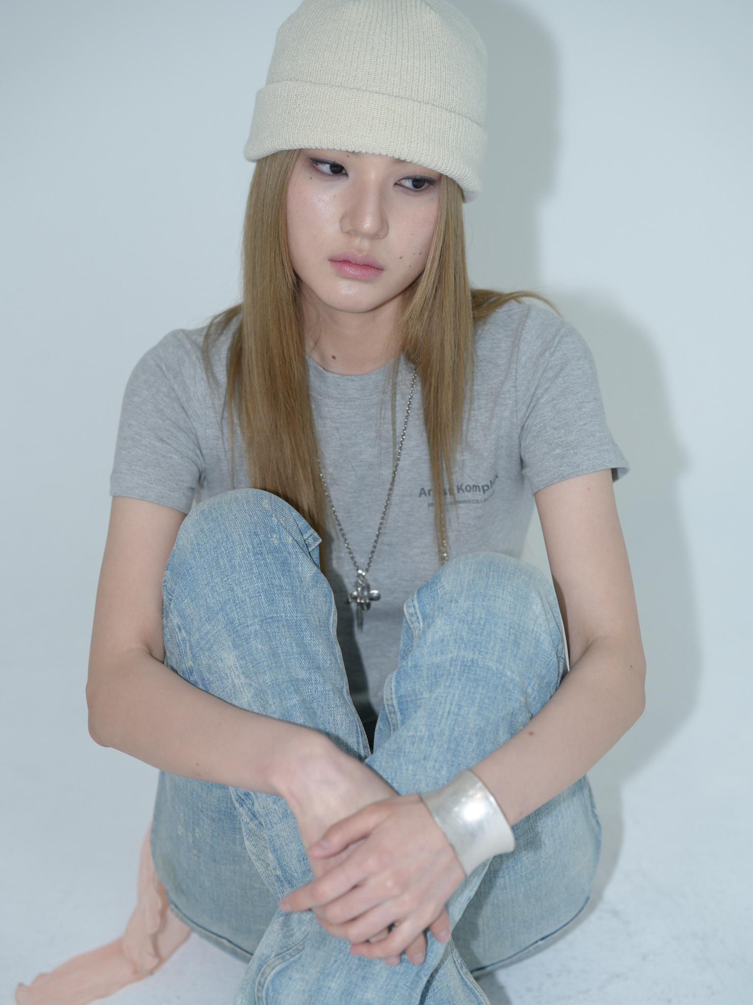 ARTIST LEATHER LABEL BASIC BEANIE (IVORY)