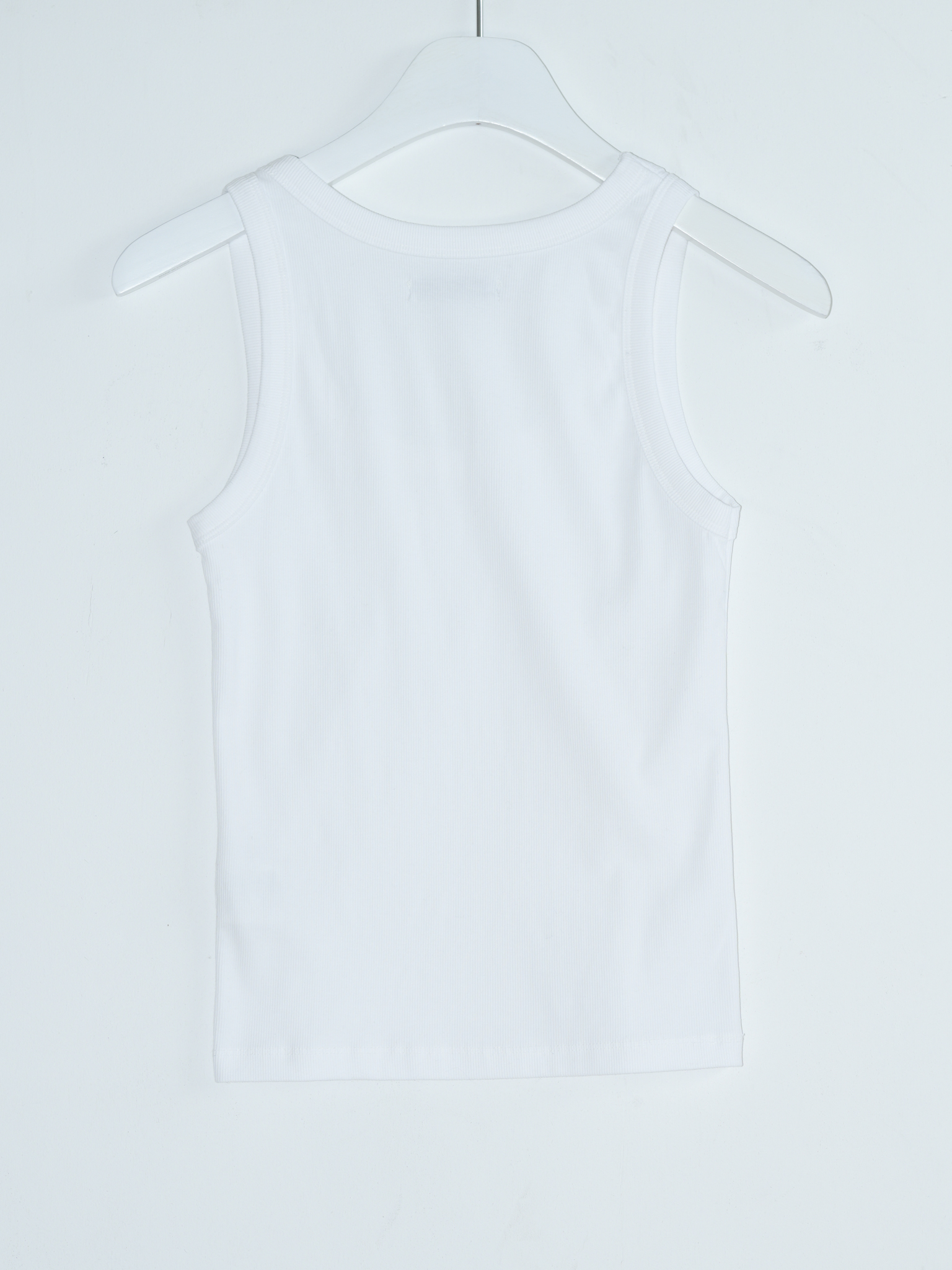 ARTIST RIBBED SQUARE NECK SLEEVELESS (WHITE)