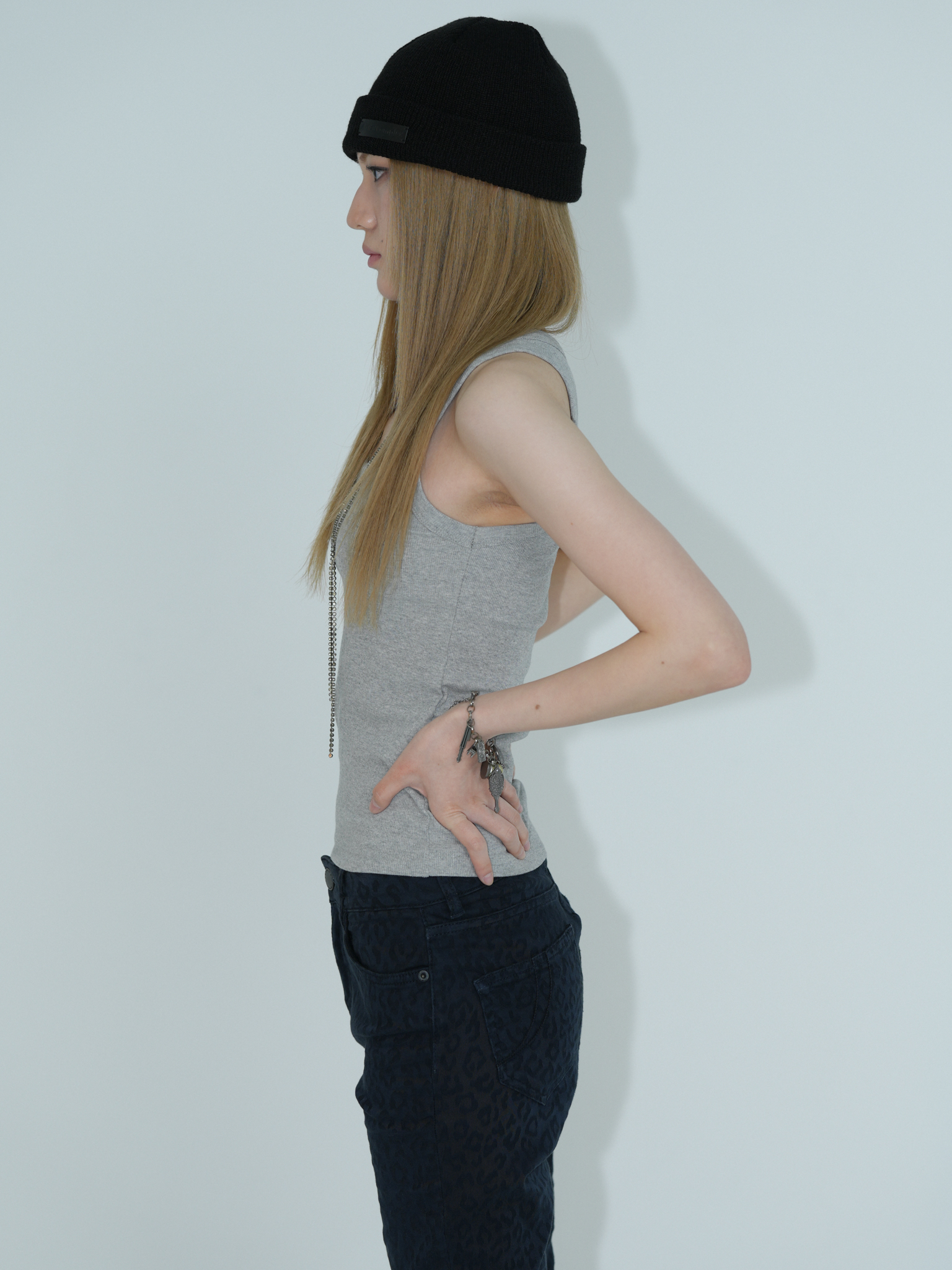 ARTIST LEATHER LABEL BASIC BEANIE (BLACK)