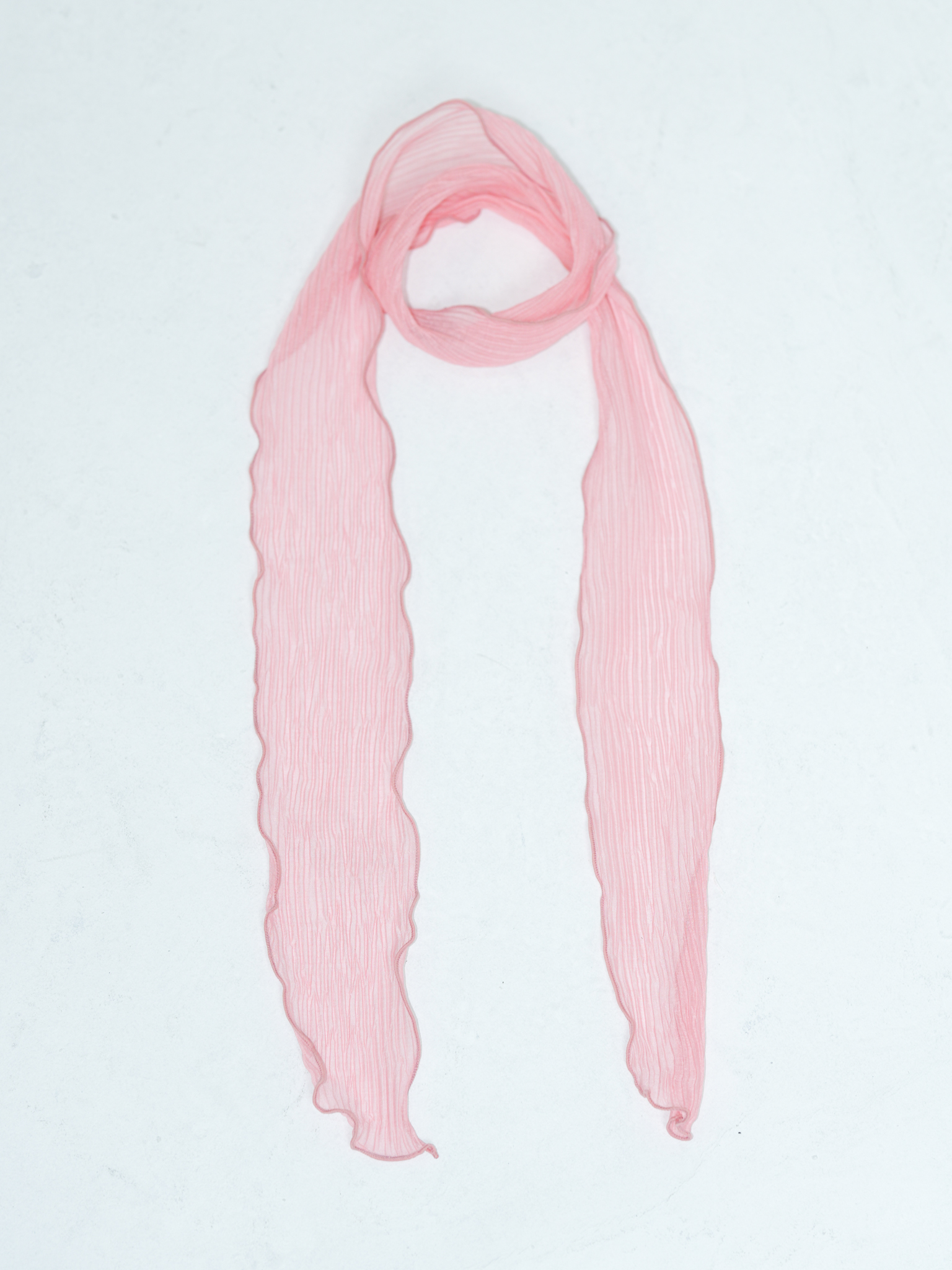 ARTIST SLIM PLEATS LONG SCARF (PINK)