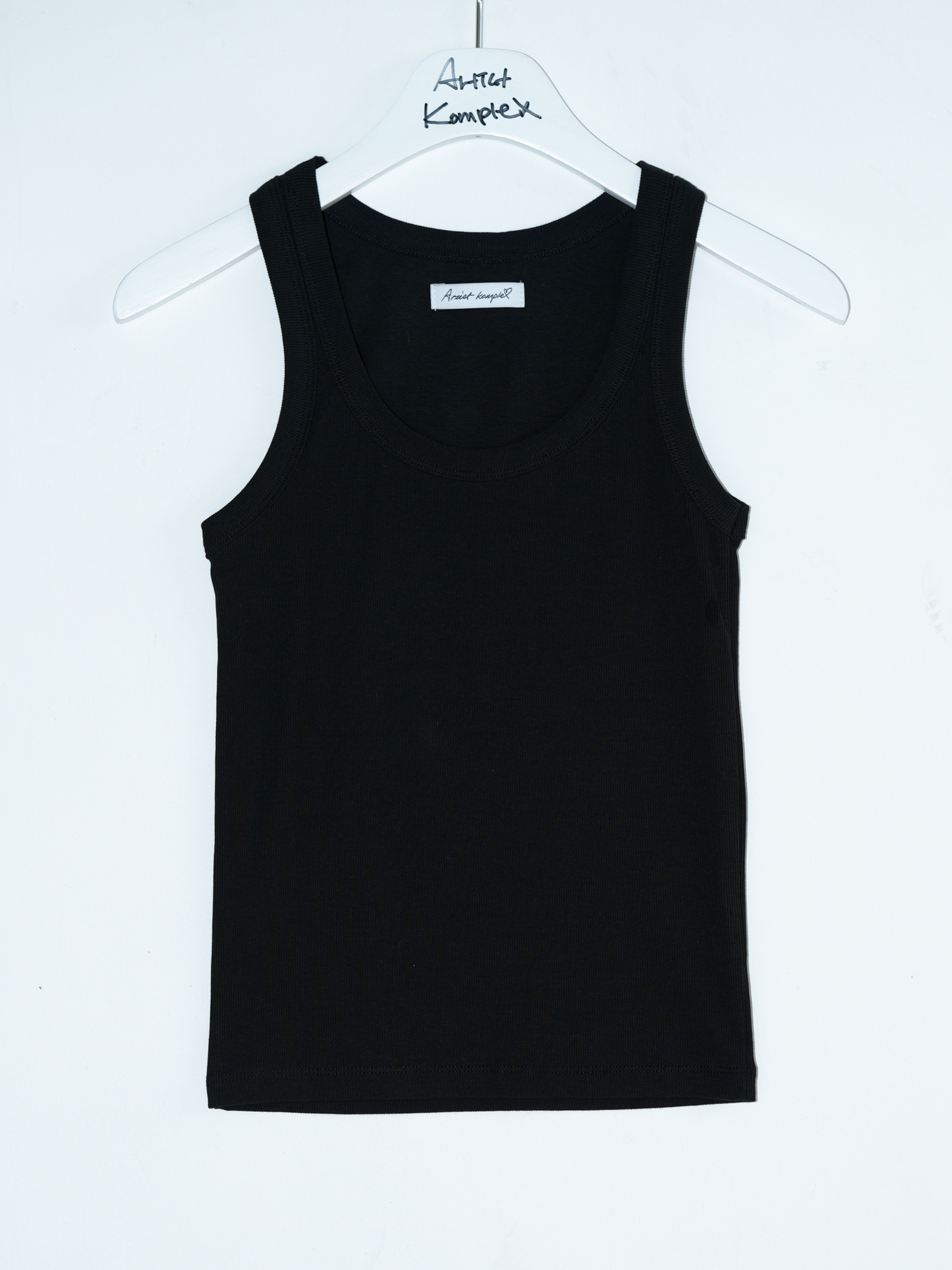 ARTIST RIBBED SQUARE NECK SLEEVELESS (BLACK)