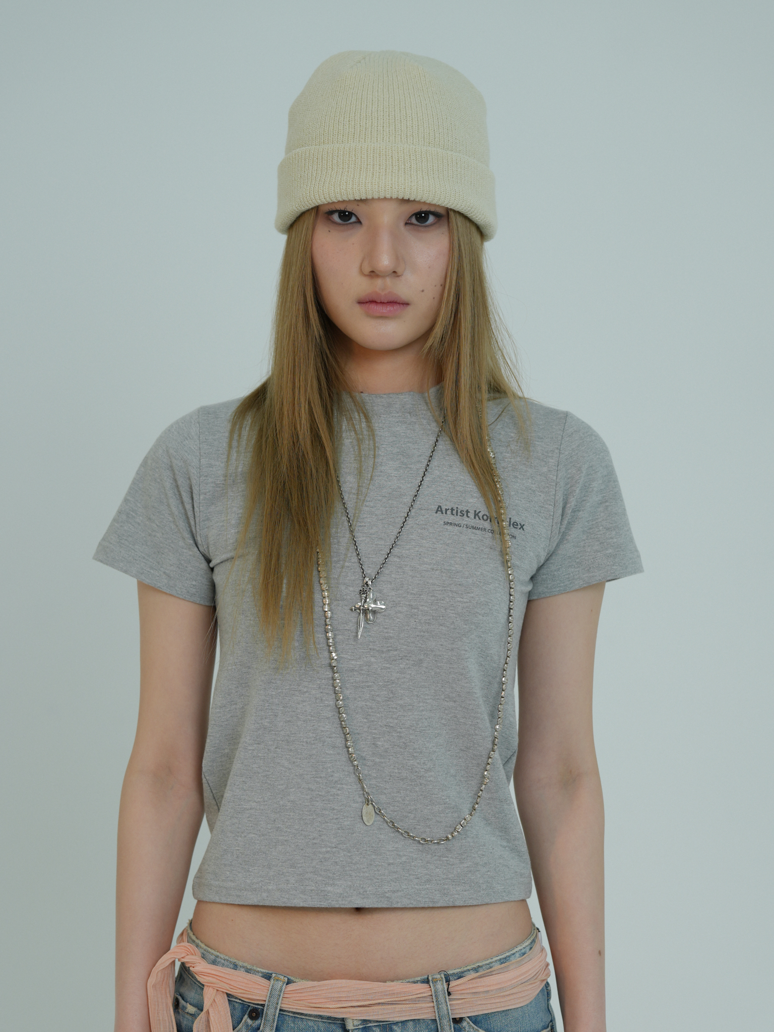 ARTIST LEATHER LABEL BASIC BEANIE (IVORY)