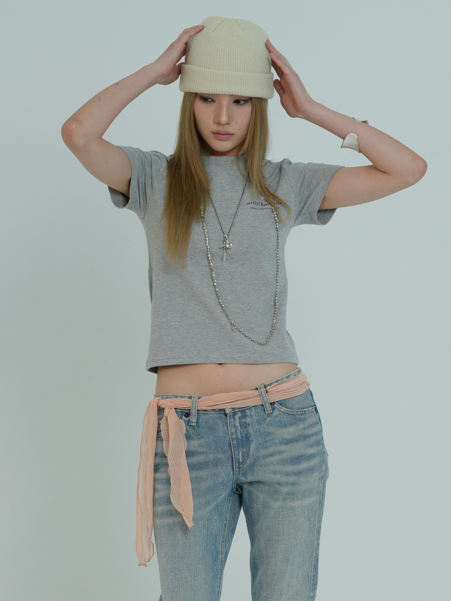 ARTIST LEATHER LABEL BASIC BEANIE (IVORY)