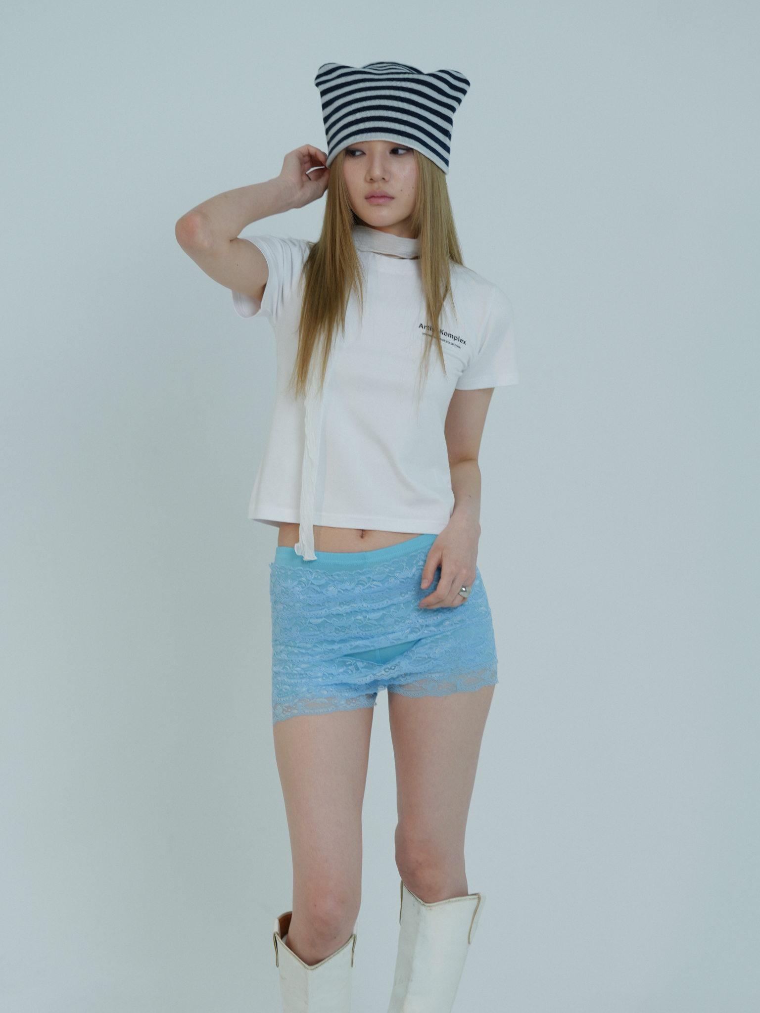 ARTIST TWO-WAY HORN BEANIE (IVORY)