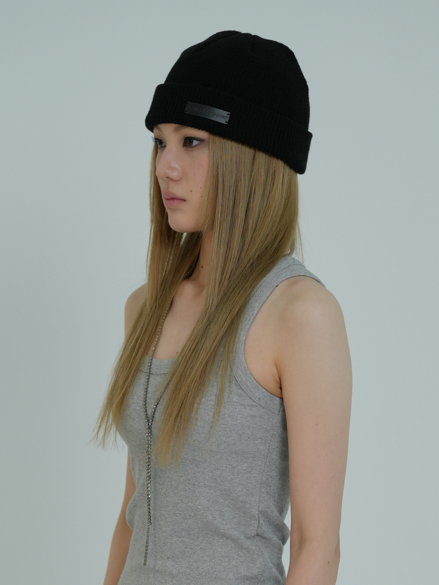 ARTIST LEATHER LABEL BASIC BEANIE (BLACK)