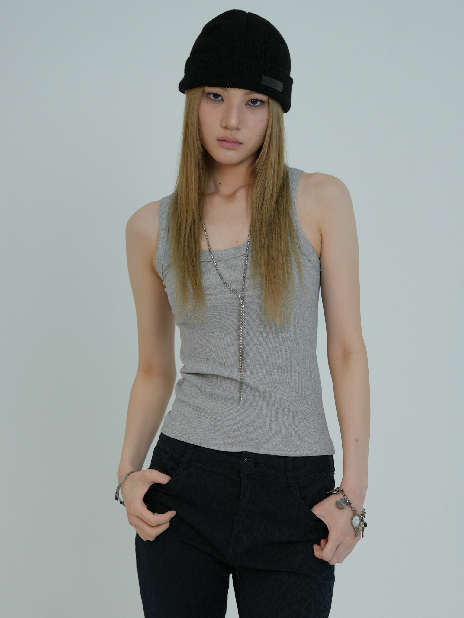 ARTIST LEATHER LABEL BASIC BEANIE (BLACK)