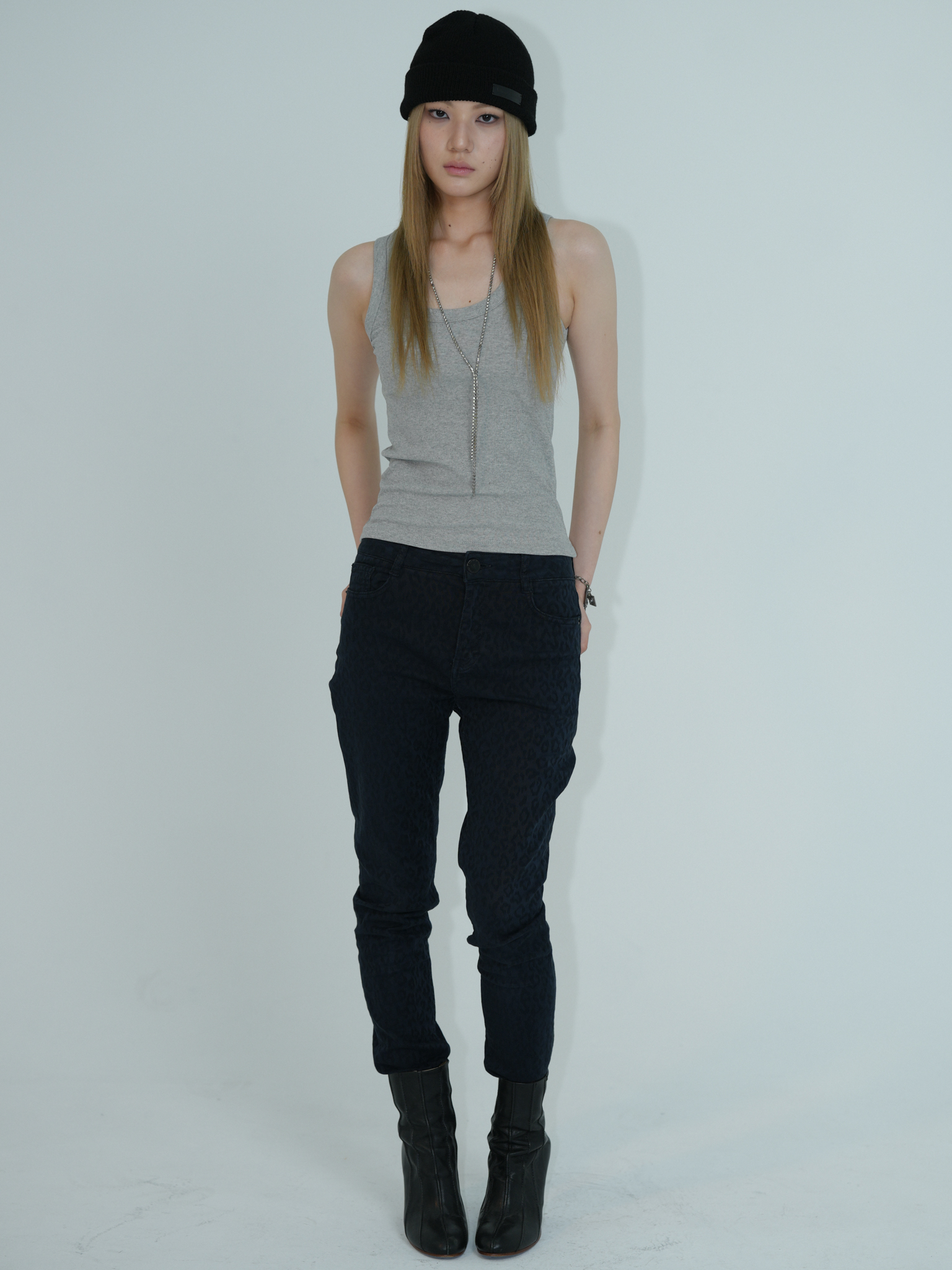 ARTIST LEATHER LABEL BASIC BEANIE (BLACK)