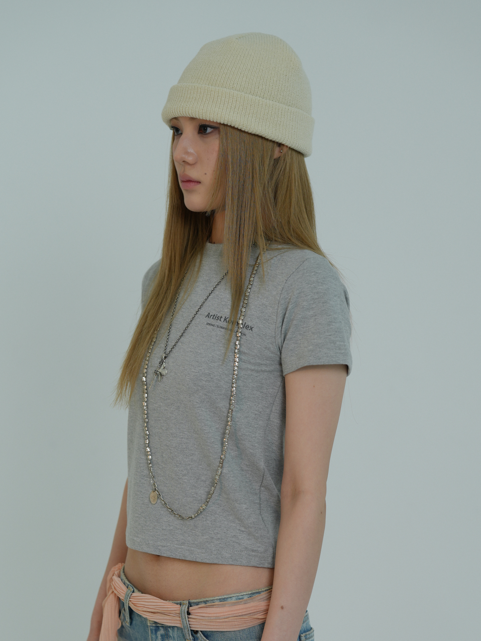ARTIST LEATHER LABEL BASIC BEANIE (IVORY)