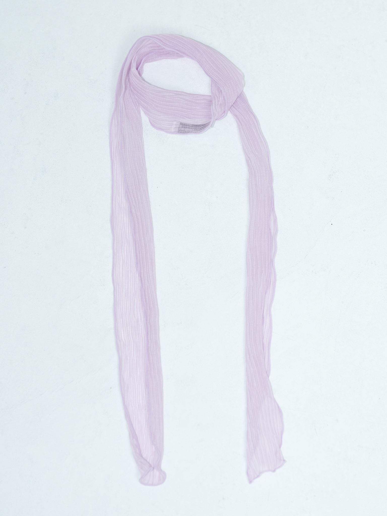 ARTIST SLIM PLEATS LONG SCARF (PURPLE)
