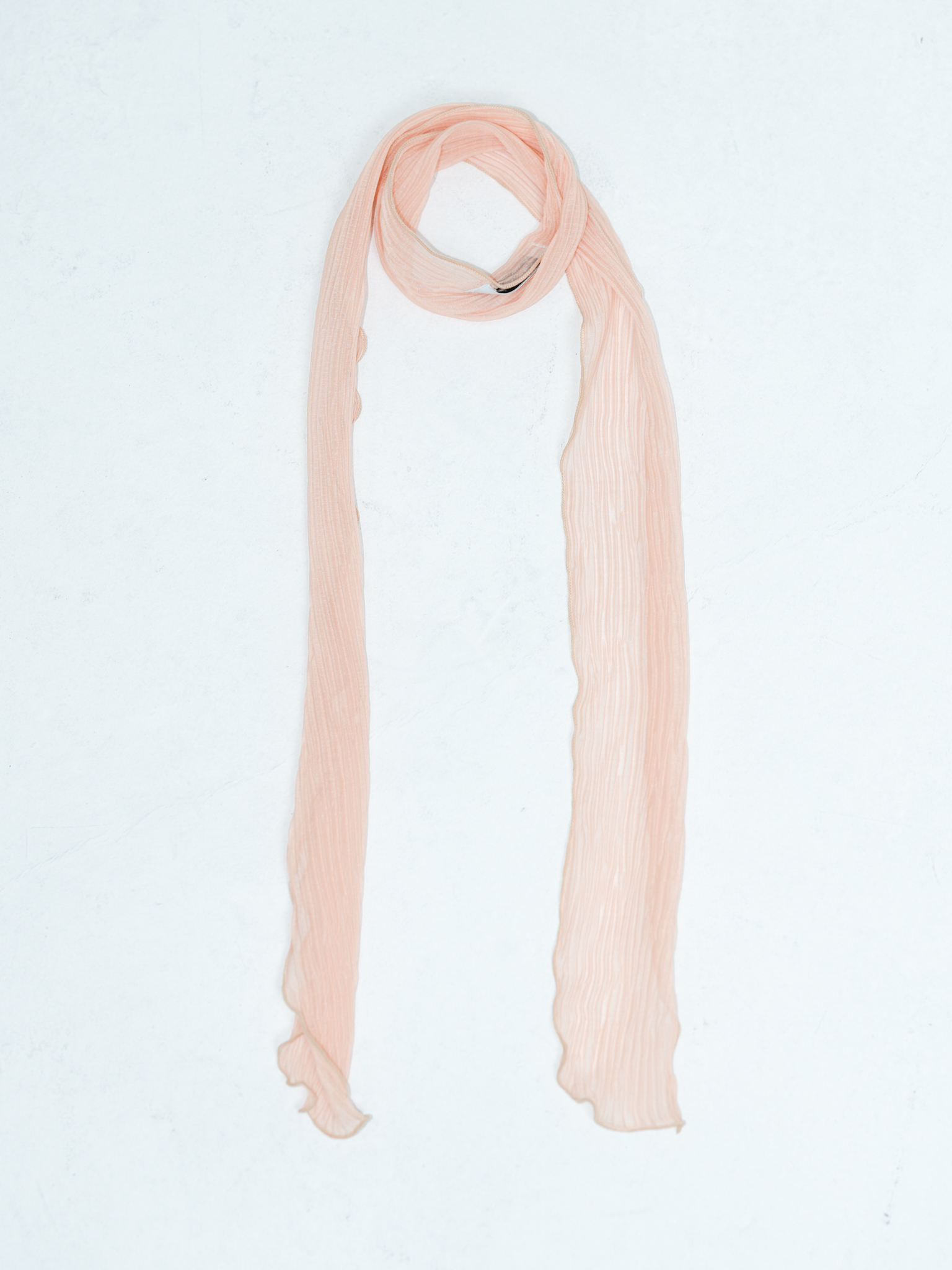 ARTIST SLIM PLEATS LONG SCARF (ORANGE)