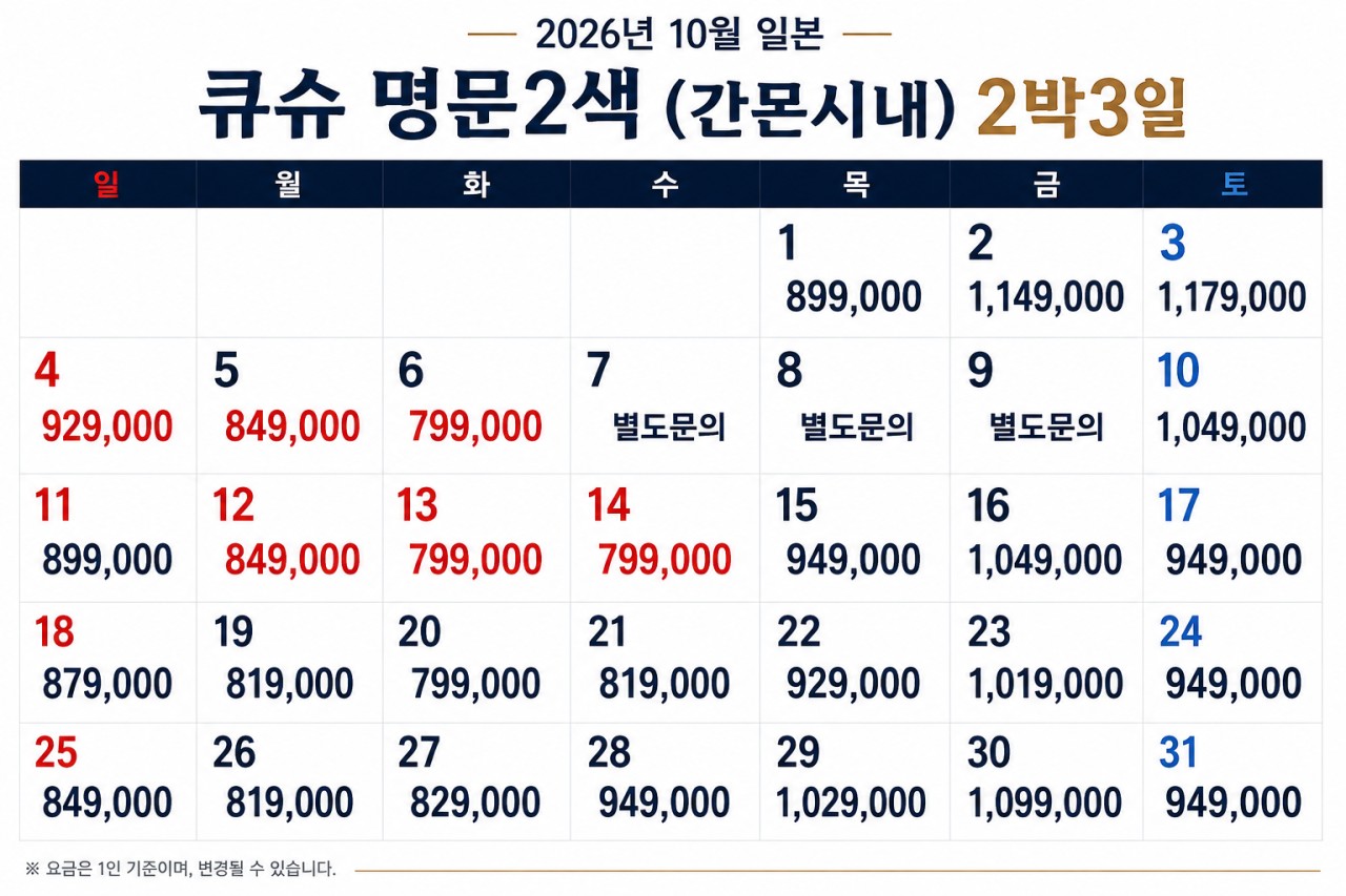 9~10์๐ ํ์ ๋ช
๋ฌธ 2์ (๊ฐ๋ชฌ์๋ด์๋ฐ) ๐คฉ2๋ฐ3์ผ 45ํ 699,000์- ๐คฉ3๋ฐ4์ผ 72ํ 899,000์~ ๊ฐ๋ ฅ์ถ์ฒ