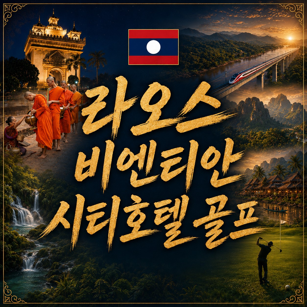 ⛳️ [동계시즌] 라오스 비엔티안 시티호텔 3색골프 💵 3박5일 1,399,000원~ 중식+캐디팁외 올포함 2인가능,자유와 낭만 순수한 미소