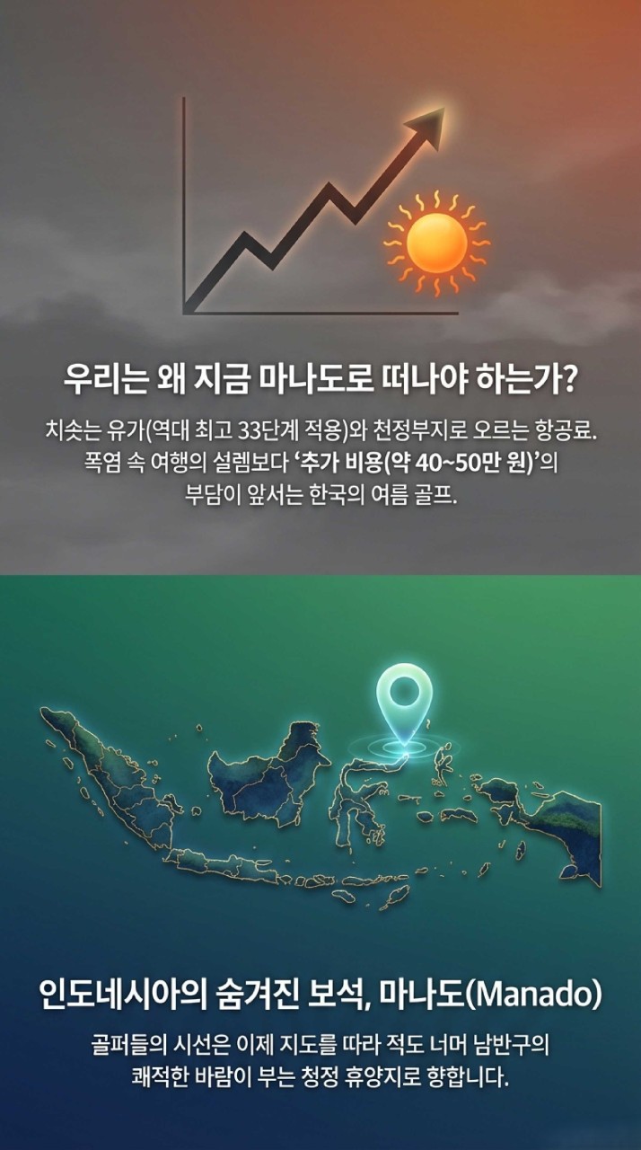 ▧ 인도네시아 마나도 골프여행 3박5일 1,490,000원~ 캐디팁+비다외 올포함🔹유럽인만 알던 신이 숨겨둔 마지막 파라다이스