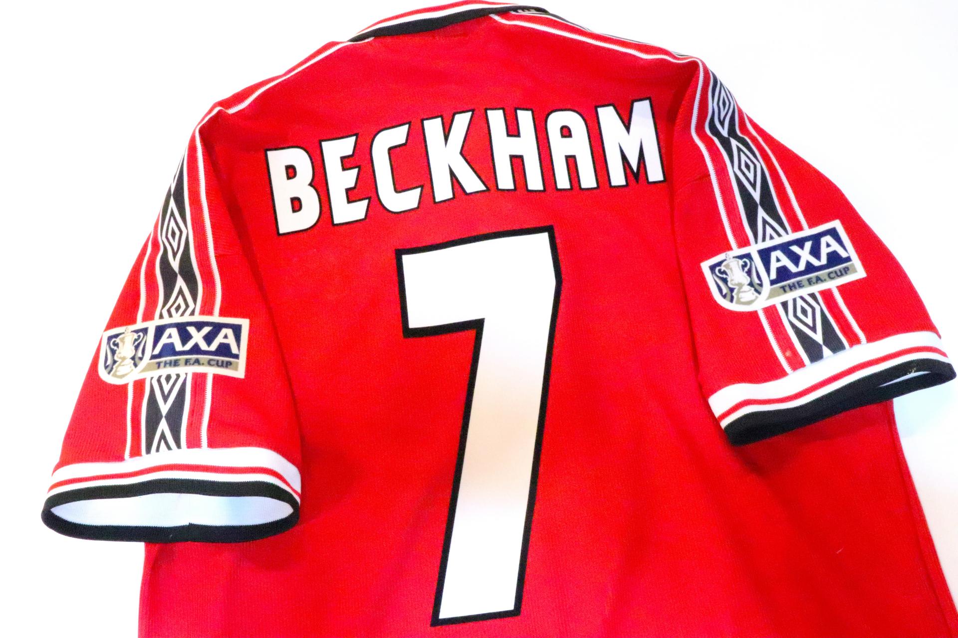 1998-1999 Manchester Utd Home S/S #7 Beckham - L