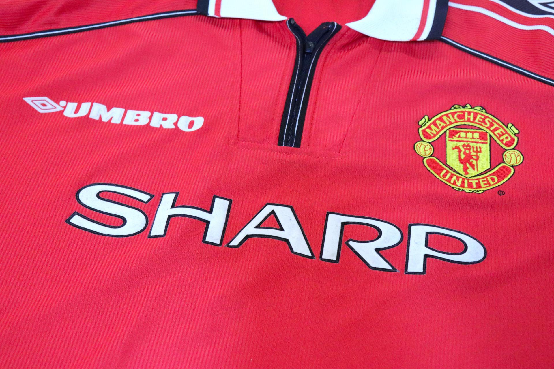 1998-1999 Manchester Utd Home S/S #7 Beckham - XL