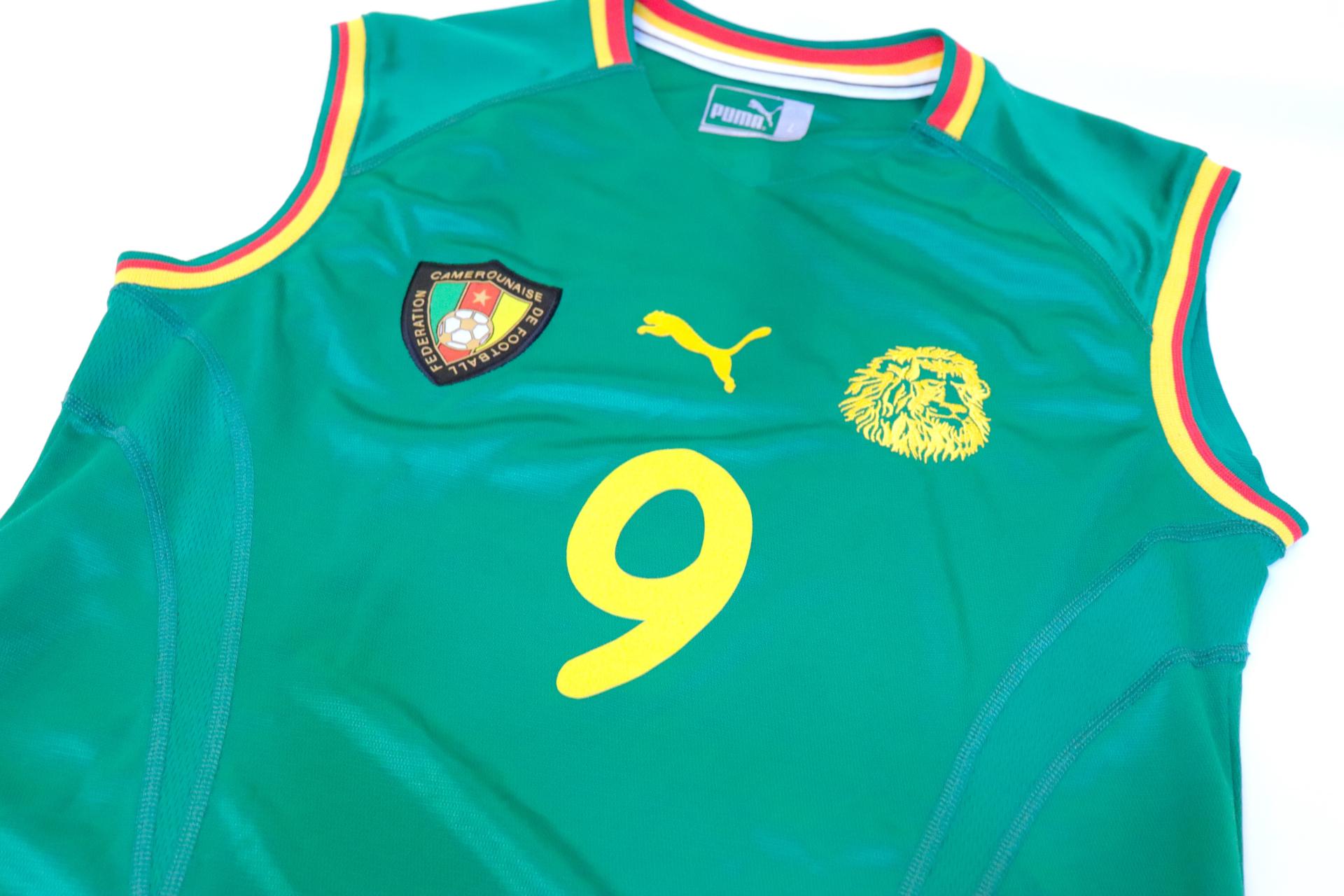2002-2004 Cameroon Home Sleeveless #9 Etóo - L