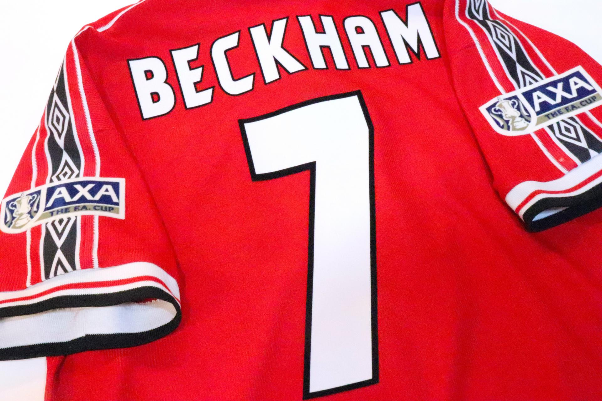 1998-1999 Manchester Utd Home S/S #7 Beckham - L