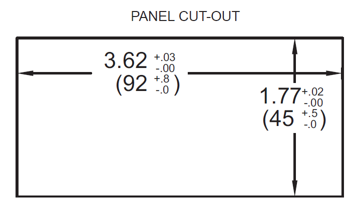 Red Lion PAX Dimensions 패널 컷팅 치수