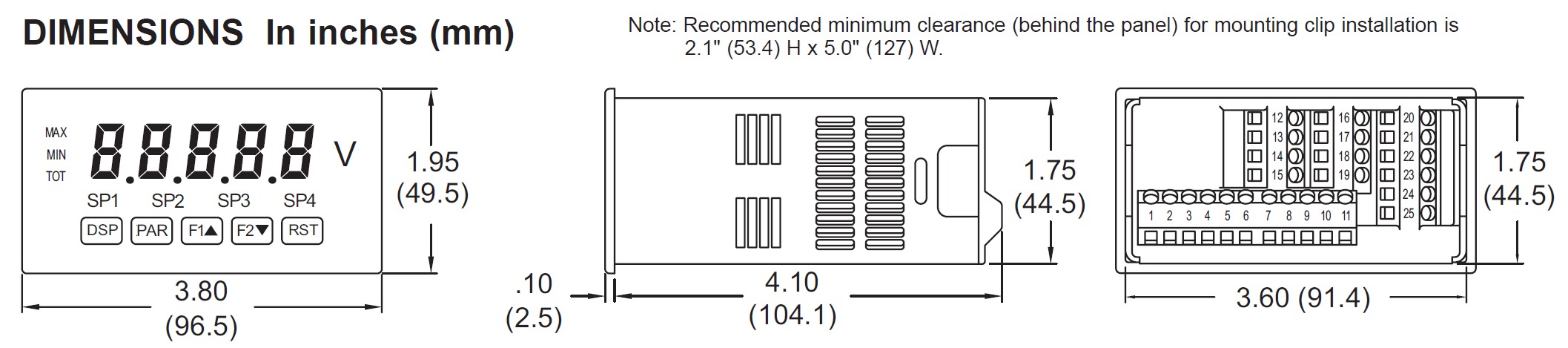 Red Lion PAX Dimensions 도면 치수