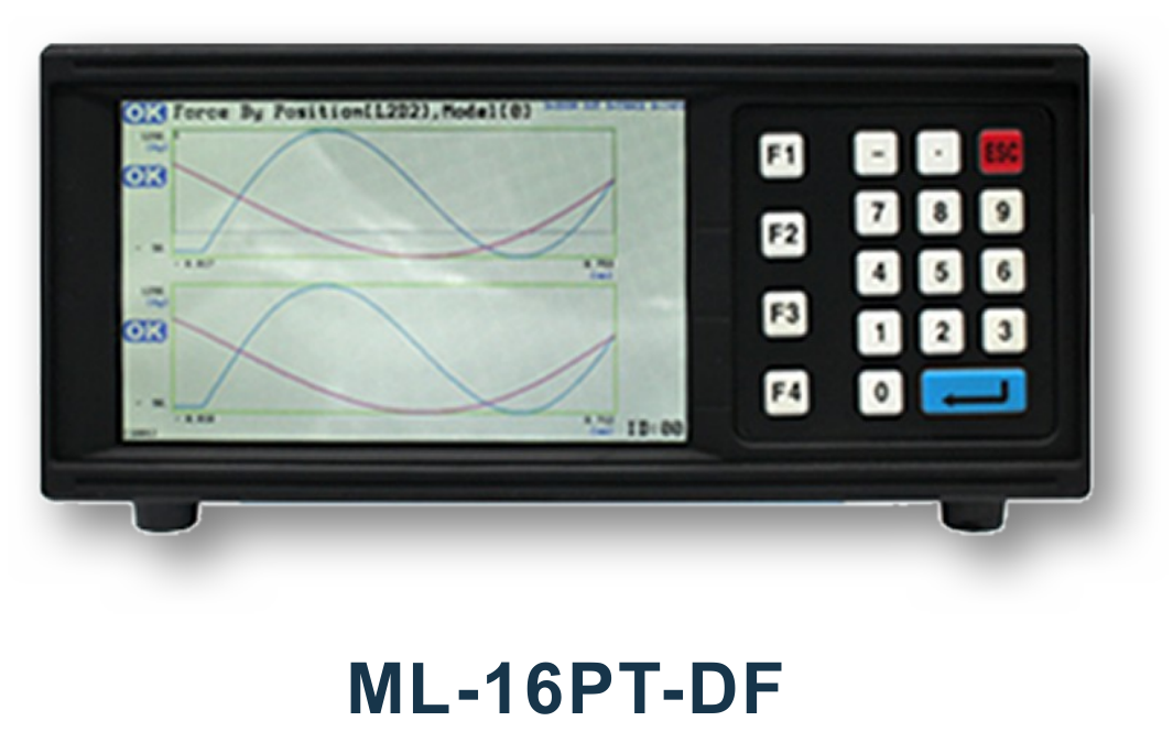 ML-16PT-DF 변위·하중 그래픽 인디케이터 정면 - Force by Position 그래프 화면