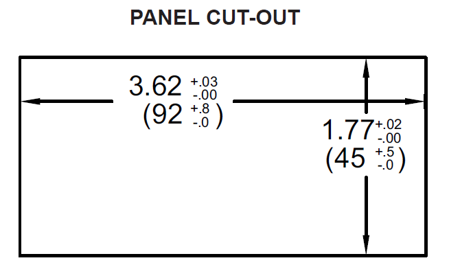 Red Lion PAX2A Dimensions 컷팅 치수