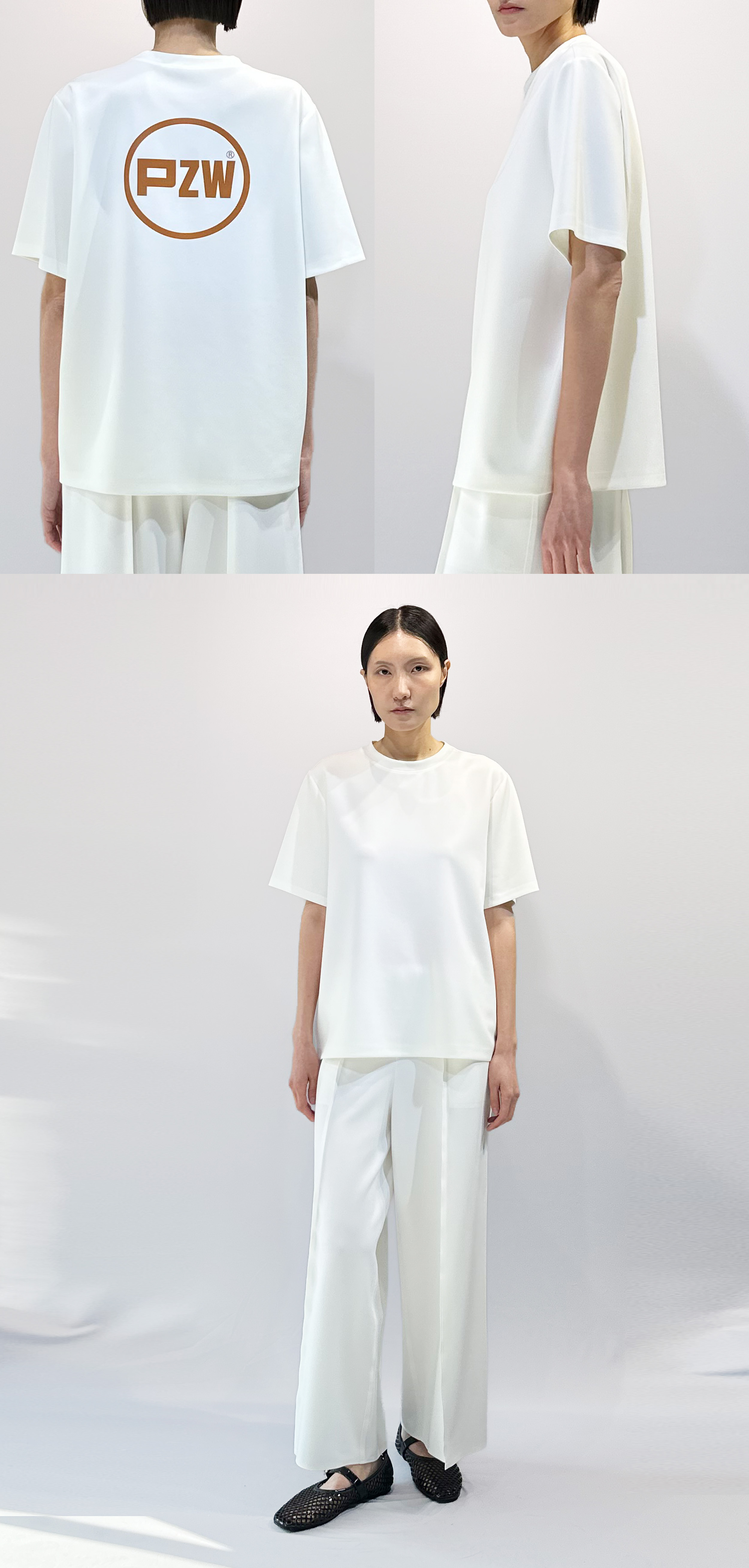 PZW 크루넥 로고 티셔츠