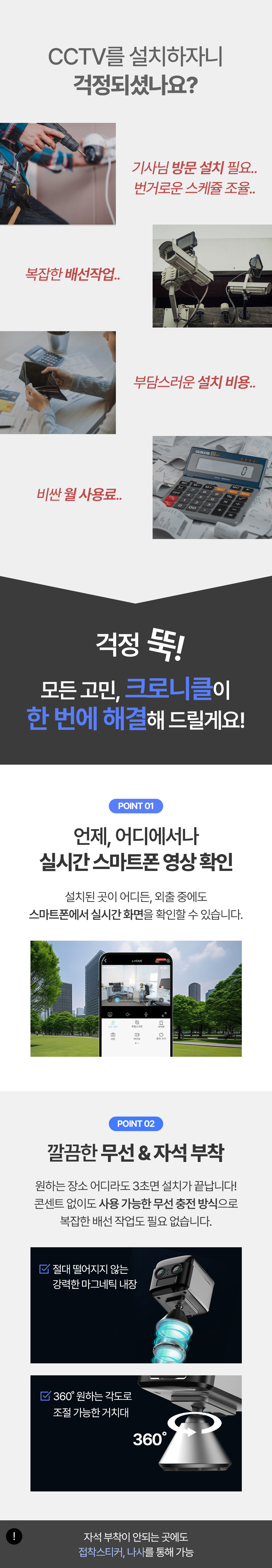 크로니클 듀얼렌즈 무선 현관 CCTV 실시간 홈캠 (사각지대 헌터)