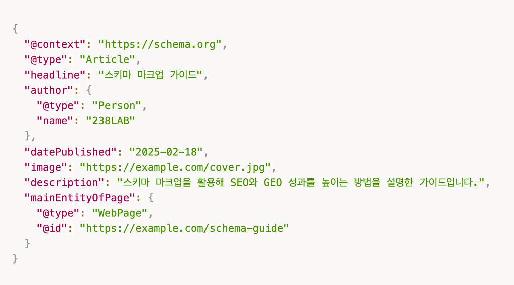 Article 스키마 예시