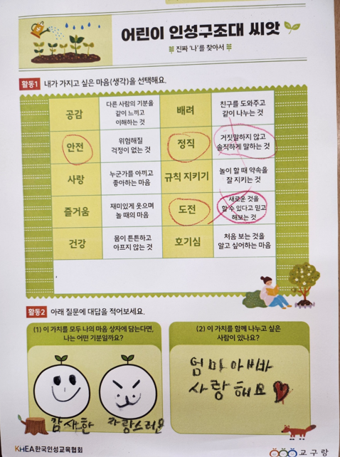 초등 사회정서학습 교구 활용 사례-2