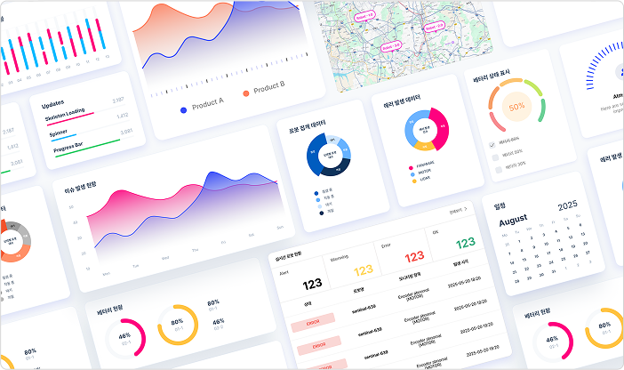 다양한 차트와 대시보드